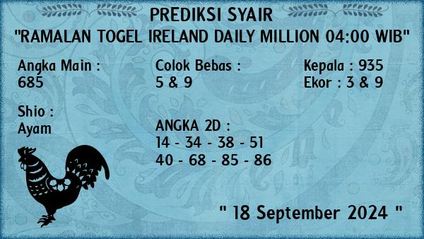 Prediksi Ireland Daily Million 04:00 WIB