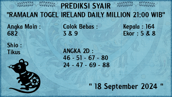 Prediksi Ireland Daily Million 21:00 WIB