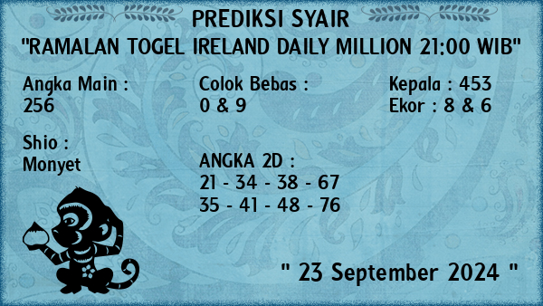 Prediksi Ireland Daily Million 21:00 WIB