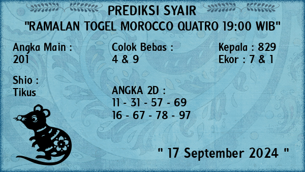 Prediksi Morocco Quatro 19:00 WIB