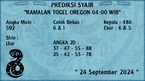 Prediksi Oregon 04:00 WIB