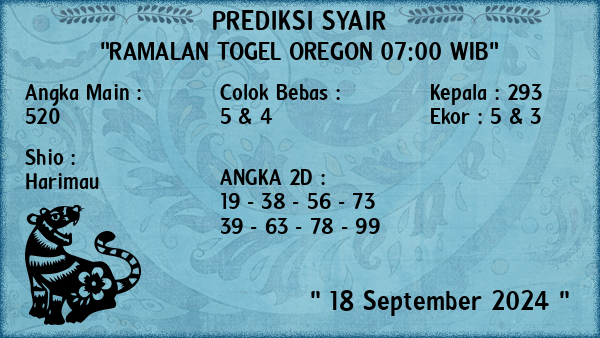 Prediksi Oregon 07:00 WIB