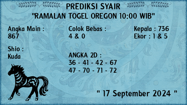 Prediksi Oregon 10:00 WIB