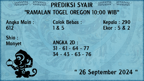 Prediksi Oregon 10:00 WIB