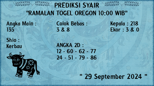 Prediksi Oregon 10:00 WIB