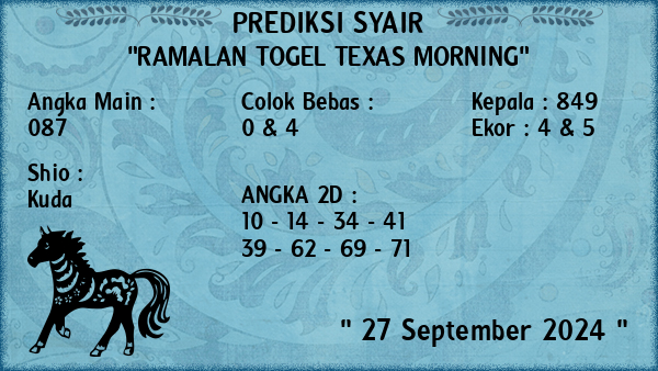 Prediksi Texas Morning