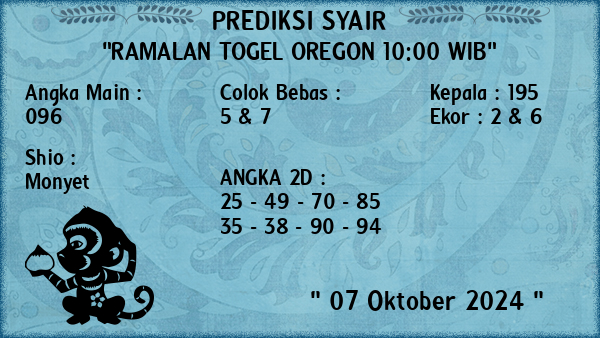 Prediksi Oregon 10:00 WIB