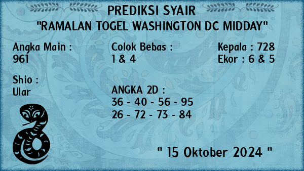 Prediksi Washington Dc Midday